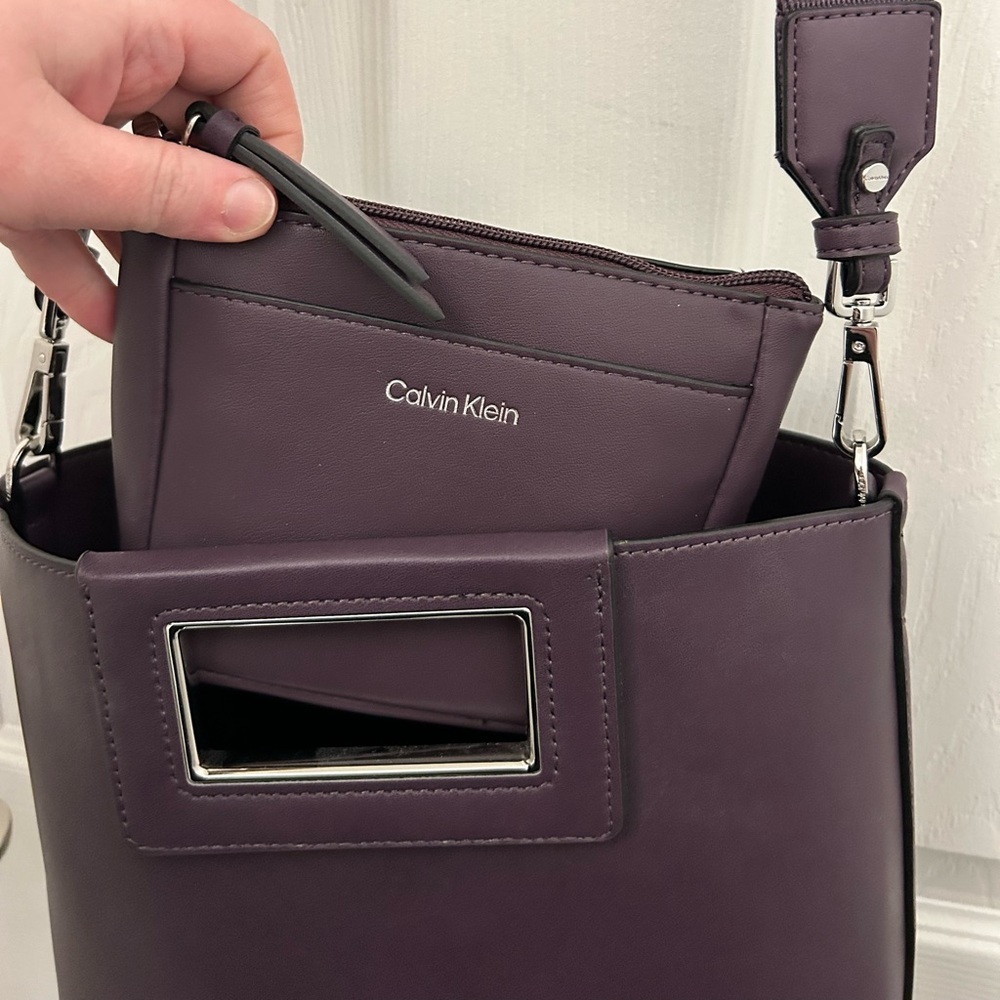 Calvin Klein Eira North/South Purple Crossbody with Mini Bag - Picture 2 of 6